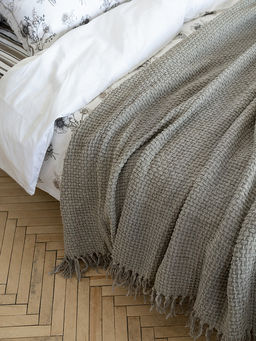 Плед плетеный 150x200 серый - Denastia фото 3