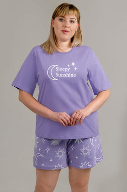 Арт. 9170 Пижама с шортами 52-58 (4 шт) Цвет:сиреневый