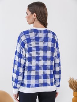 Джемпер вязаный в клетку - Stilla фото 10