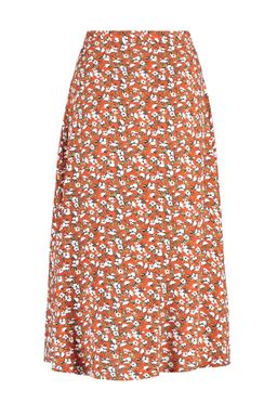 Kiremit Y?rtmac Detayl? Cicek Desenli Viskon Kumasl? Midi Boy Dokuma Etek TWOSS20ET0230