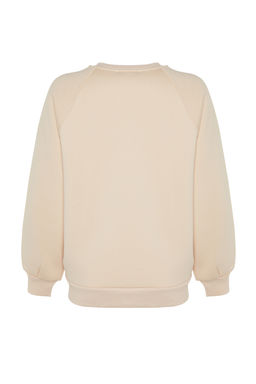 TRENDYOLMILLA Bordo Relaxed/Rahat Kal?p Basic Reglan Kol Bisiklet Yaka Orme Sweatshirt TWOAW24SW00104 фото 26