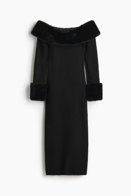 Vestido off-the-shoulder de punto