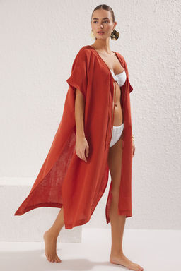 Kiremit Dokuma Muslin Plaj Uzun Plaj Kimono&Kaftan TBESS25KM00016