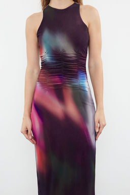 Cok Renkli Degrade Orme Tul S?k Abiye Elbise TPRSS24EL00202