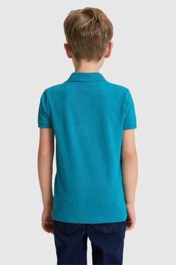 Erkek _ocuk Petrol Polo Yaka Basic Ti__rt