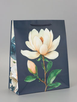 Цена за 2 шт. Пакет подарочный ламинированный «Белая магнолия» 26×12×32 см