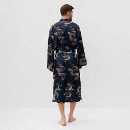 Халат домашний KAFTAN "Дракон", р.52-54, синий
