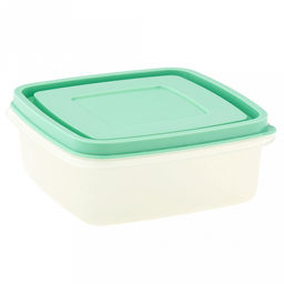 Контейнер пластмассовый "Стандарт" 0,9л, 15х15х6см, полипропилен, квадратный, оливковый (Россия)