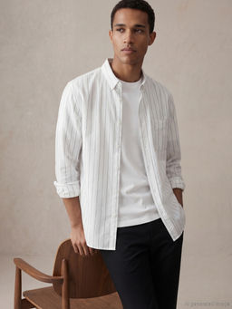 Regular Fit ?izgili Oxford Erkek G?mlek