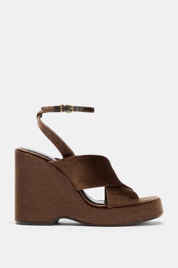 VELVET-EFFECT PLATFORM SANDALS - Zara фото 2