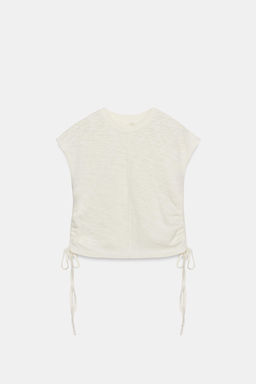 CAMISETA R?STICA FRUNCES / Blanco - Zara фото 2
