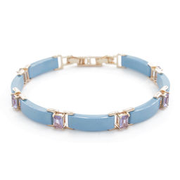 Браслет Лилу из голубой керамики с Александритом покрытие под золото