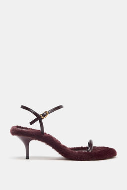 FAUX FUR SOLE HEELED SANDALS - Zara фото 3