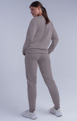 Арт. 2528 Костюм с брюками женский 44-52 (5 шт) Цвет:верх- бежевый, низ- бежевый