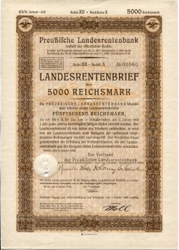 Облигация 4,5% 5000 марок 1940 года Германия