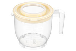 Ёмкость для миксера (блендера) 2,2 л 22,5*17*16 см с крышкой, прозрачная/кремовая (459)