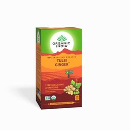 Organic India Tulsi Ginger 25 bags / Тулси Напиток на Основе Листьев Священного Базилика c Имбирём 25 пакетиков