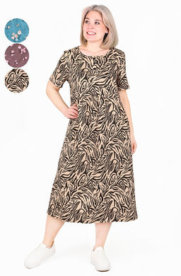 Платье Альбина Х-480 (48-62) кулирка. Цвет в ассортименте - Лотос фото 7