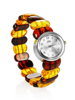 Оригинальные наручные часы на браслете из натурального балтийского янтаря