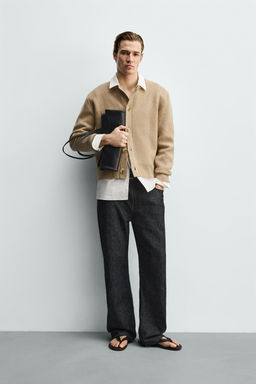 TEXTURED RELAXED FIT CARDIGAN - Zara фото 11