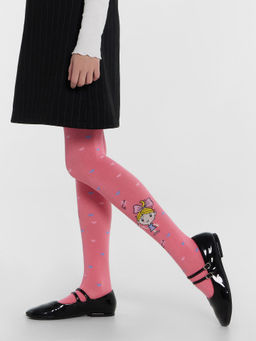 Цена за 3 пары! Колготки детские фиолетовые с рисунком в виде девочек - Mark formelle фото 2