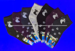 Цена за 10 пар. Лилия носки женские внутри махра со слабой резинкой Кошечки