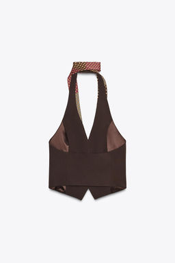 CHOKER TIE WAISTCOAT TOP - Zara фото 7