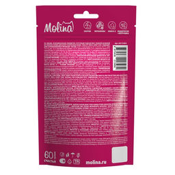 MOLINA Лакомство д/кош. и кот. Хруст. подушеч. с нач. из лосося и краба, HEALTHY SKIN & COAT, 60г  фото 3
