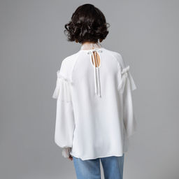 Блуза с рюшами, Мелодия сердца (белая) - Charutti фото 5