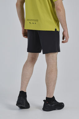 Шорты текстильные Черный/Неоновый желтый