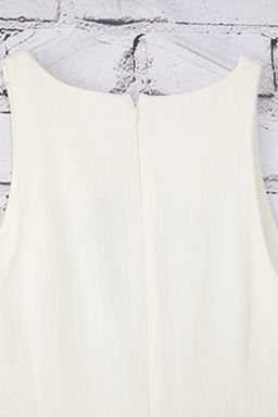 Trendyolmilla Beyaz Keten Kar?s?ml? Duz Kesim Mini Dokuma Elbise TWOSS25EL00649  фото 7