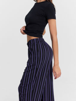 Пижама женская черная в фиолетовую полоску черный +фиолетовая полоска на черном 592588 - Mark formelle фото 9