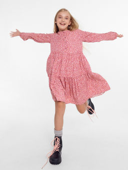 Платье для девочек темно-розовое в цветочки - Mark formelle фото 6