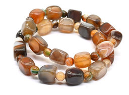 Браслет из агата тонированного прямоугольник 9*12мм цв.шоколад