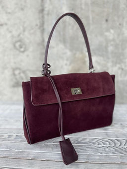 Женская замшевая сумка-портфель 8399 Бордовый - Sergio valentini фото 2