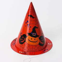 Цена за 6 шт. Колпак праздничный бумажный Тыковка - Страна карнавалия фото 2