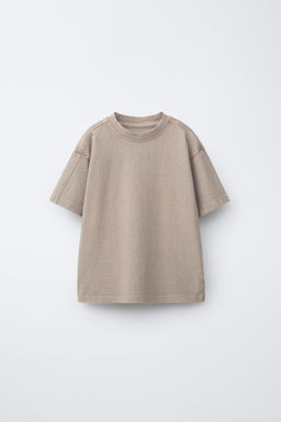 CONJUNTO CAMISETA Y BERMUDA LISO GARMENT DYE / Tostado - Zara фото 2