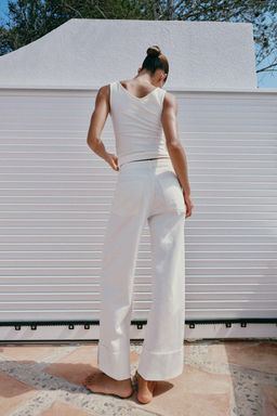 JEANS Z1975 BARREL TIRO MEDIO BAJO VUELTA / Blanco - Zara фото 4