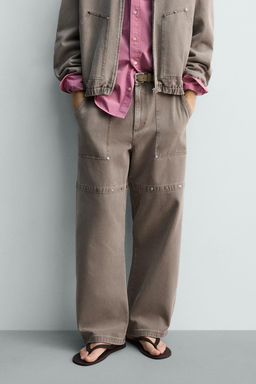 LIMITED EDITION RELAXED FIT TROUSERS WITH STUDS - Zara фото 23