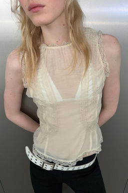 LACE SHIRT WITH COVERED BUTTONS - Zara фото 7