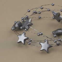 Бусины на леске, «Звёзды», 3/14 мм, 9±0.5 м, серые