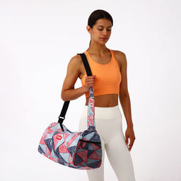 Сумка спортивная на молнии TEXTURA, боковой карман-сетка, регулируемый ремень, средний размер, красная