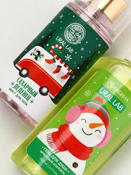 Подарочный набор новогодний Снеговичок, гель для душа 100 мл и мист для тела, URAL LAB