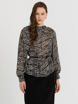 Блузка из шифона с принтом - Stilla фото 2