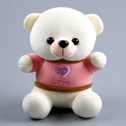 Мягкая игрушка «Мишутка в футболке», цвет белый