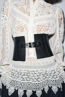 TEXTURED LEATHER OBI BELT - Zara фото 2