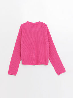 Bisiklet Yaka Uzun Kollu K?z ?ocuk Triko Kazak - Waikiki фото 3