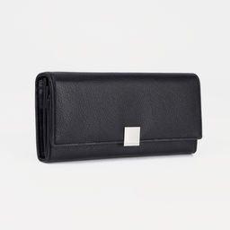 Кошелёк на кнопке, цвет чёрный