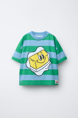 CAMISETA RAYAS ESTAMPADO MANTEQUILLA / rayas