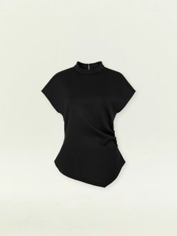 Трикотажная блузка с драпировкой из хлопка, B3251/vixen - Emka фото 7